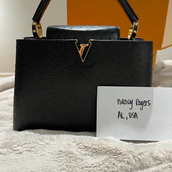 LV Capucines PM Black Ostrich - Picture 11 of 14